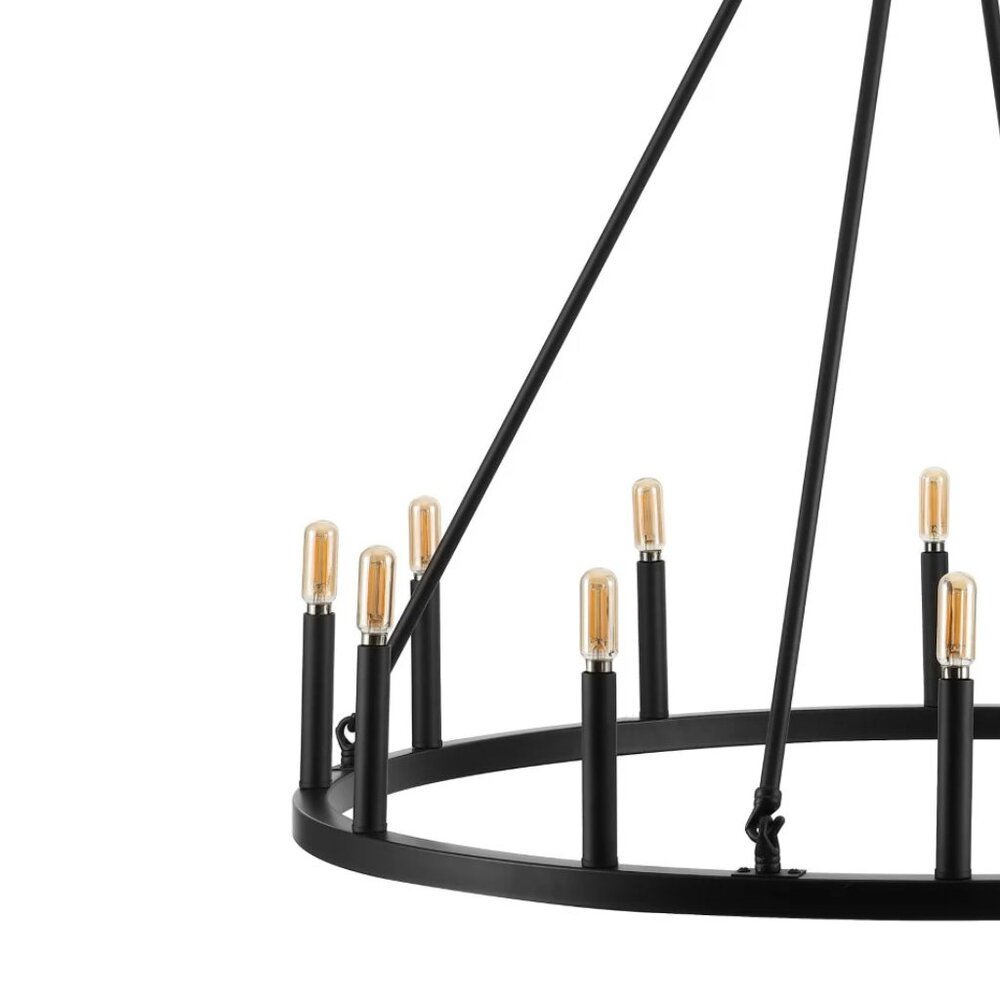 JONATHAN Y Oberto Ring Rustic Farmhouse LED Chandelier - oil rubbed bronze - Picture 4 of 5